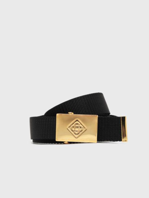 CASABLANCA DIAMOND LOGO SLIDE BUCKLE WEBBING BELT