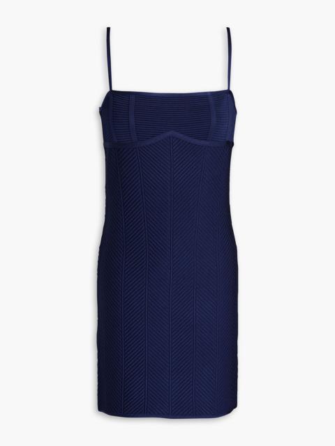 Other Designers Ribbed bandage mini dress