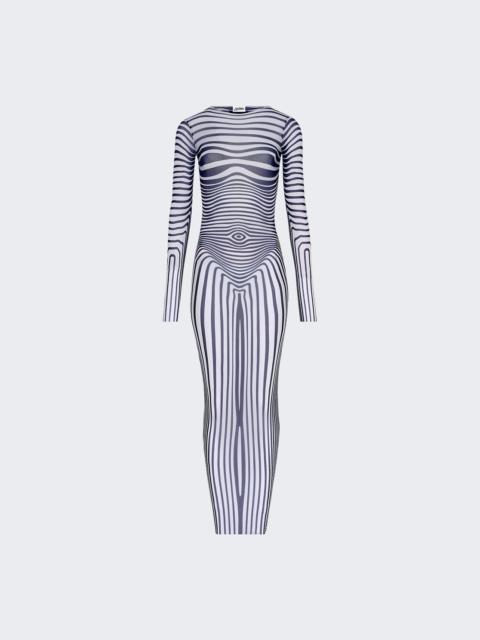 Jean Paul Gaultier Re-edition: Long Mesh Dess Body Morphing Navy Stripes