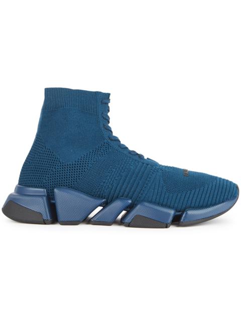 Balenciaga Speed 2.0 Stretch-Knit Lace Up Navy