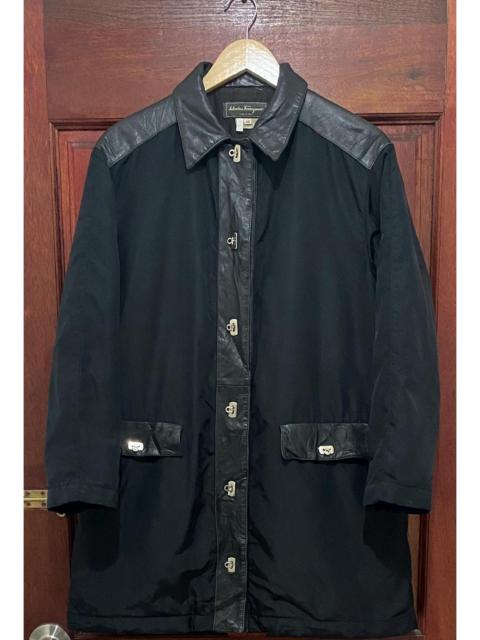 SALVATORE FERRAGAMO ITALY LEATHER COAT JACKET