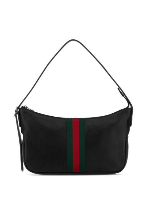 GUCCI Gucci Men Black Leather Small Lunetta Crossbody Bag