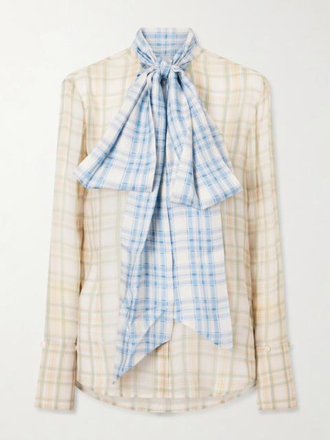 Acne Studios Serena Checked Silk-chiffon Shirt