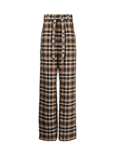 Nanushka CHECK-PRINT STRAIGHT-LEG TROUSERS