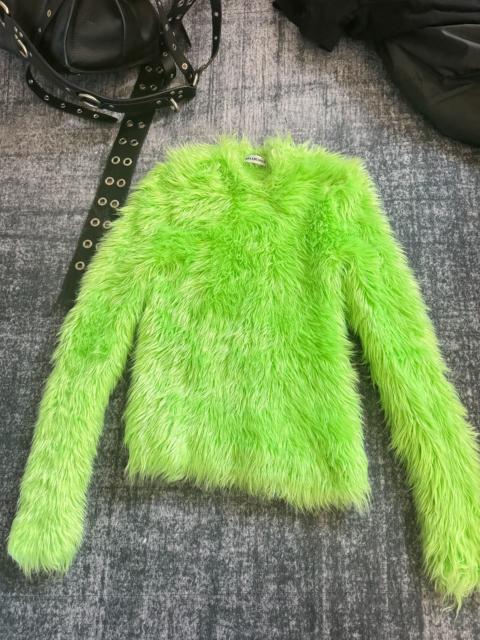 BALENCIAGA Balenciaga 18FW fluorescent green fleece tight-fit top