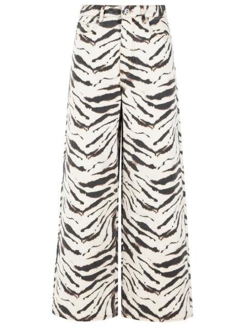 GANNI Ganni LARI Zebra 33l Ivory Cotton Jeans