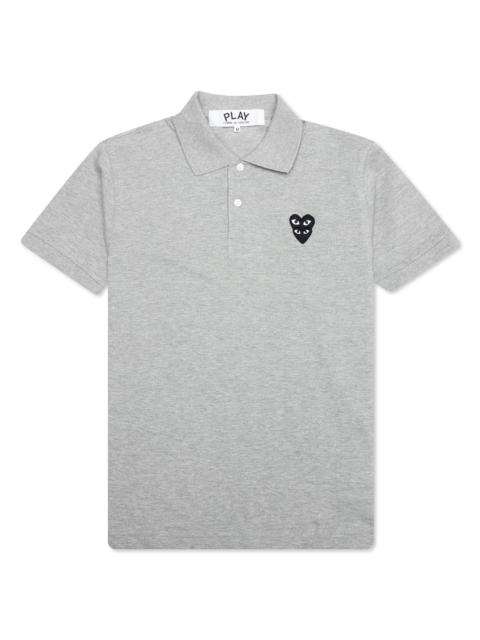 Comme des Garçons PLAY COMME DES GARCONS PLAY STACKED HEART POLO SHIRT - GREY