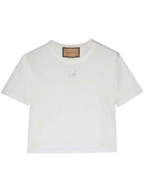 GUCCI Gucci Crystal G Square Cotton Jersey T Shirt