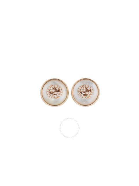 GUCCI Gucci Interlocking Diamond Mother of Pearl Stud Earrings  - YBD786746001