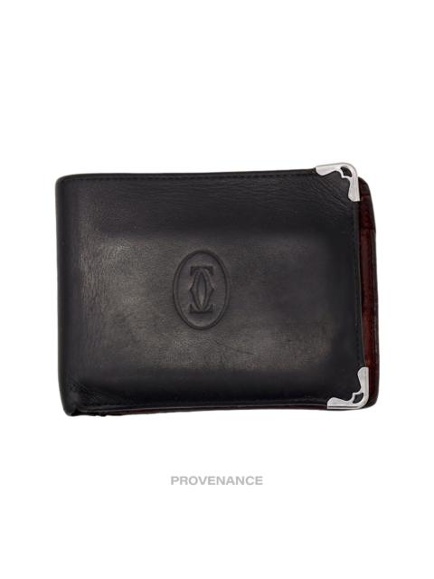 Cartier Bifold Wallet - Black & Burgundy Calfskin