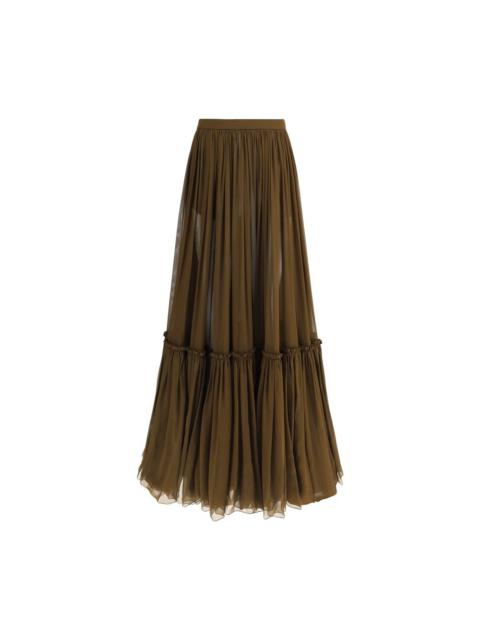 SAINT LAURENT Flounced long Skirt