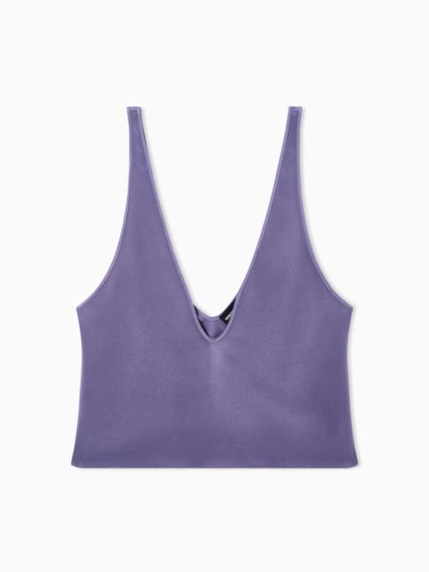 GIORGIO ARMANI SILK BLEND CRÊPE SHORT TOP