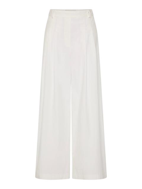 ST. AGNI Adjustable Cotton-Blend Palazzo Pants white