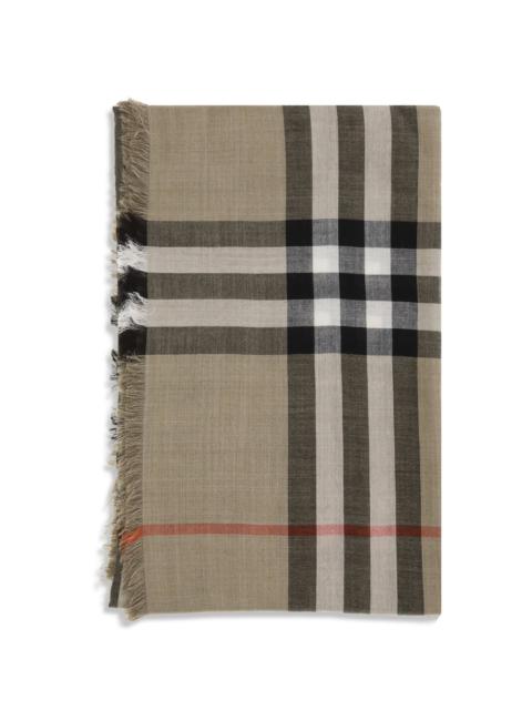Burberry Burberry Men Check Reversible Wool And Silk Scarf