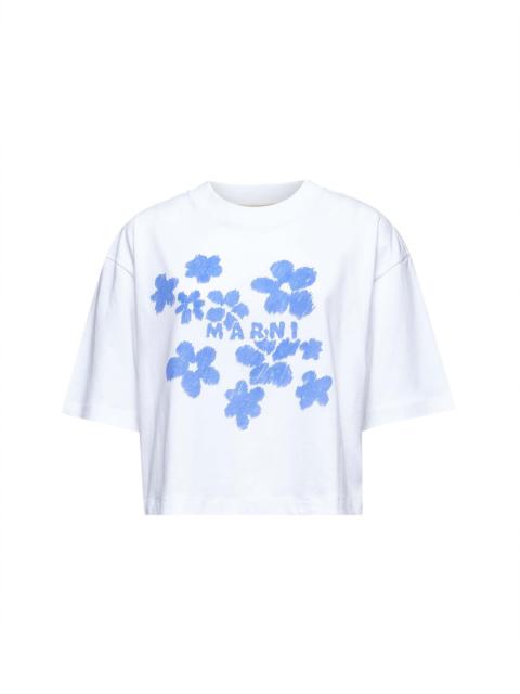Marni Marni Women White Jersey Printed Boxy T-Shirt