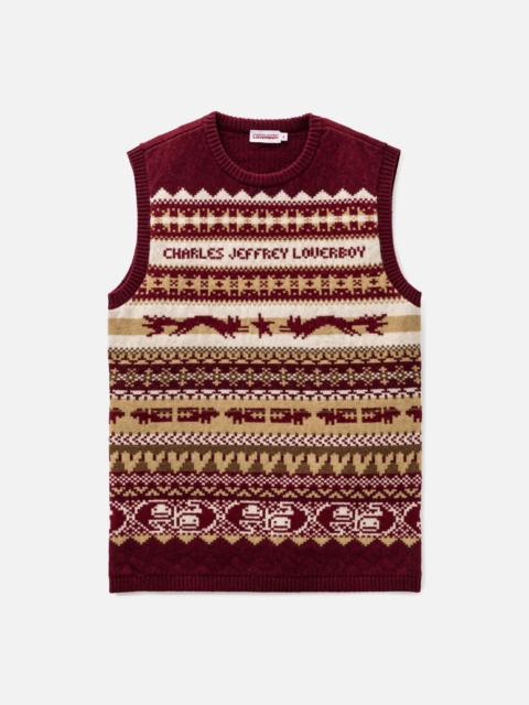 CHARLES JEFFREY LOVERBOY FINE FAIRISLE VEST
