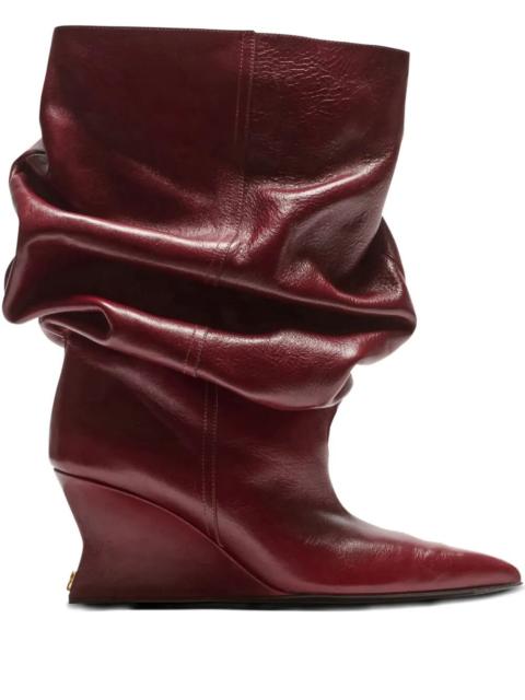 Balmain Balmain Women Ankle Boot Wedge-Textured Leather