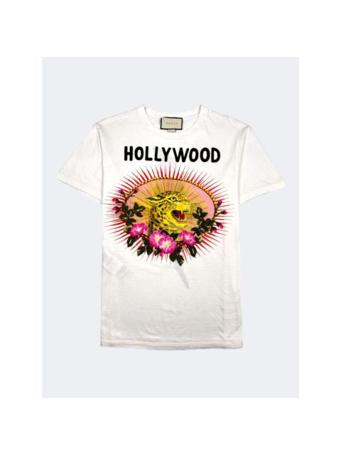 GUCCI "HOLLYWOOD" Embroidered Leopard T-Shirt