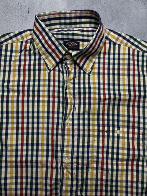 Paul & Shark Paul & Shark Yachting Brown Blue Gingham Button Up Shirt y2k