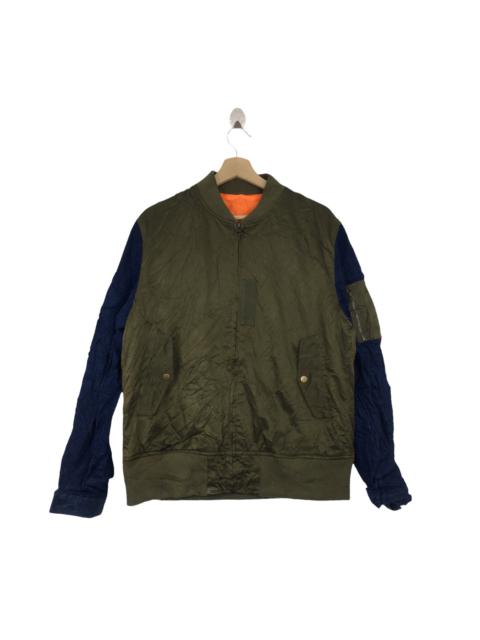 Other Designers GU - Vtg GU BOMBER MA-1 FLIGHT Army Military Jacket Windbreaker