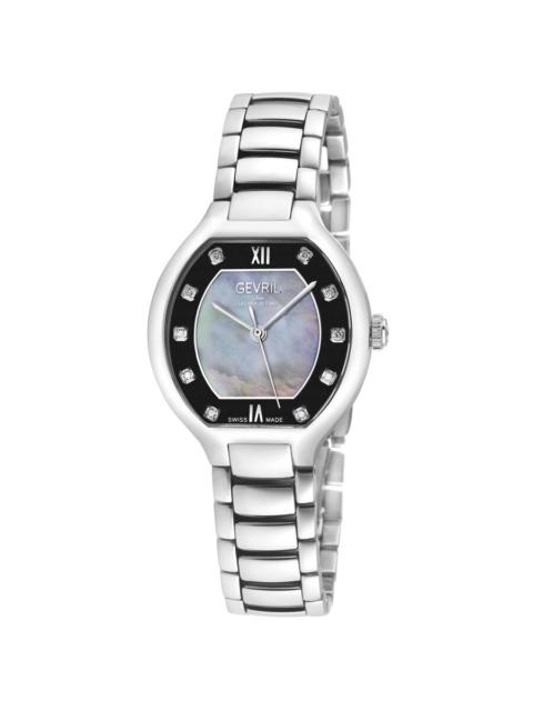 Other Designers Gevril Lugano Diamond Mother of Pearl Dial Ladies Watch 14047B