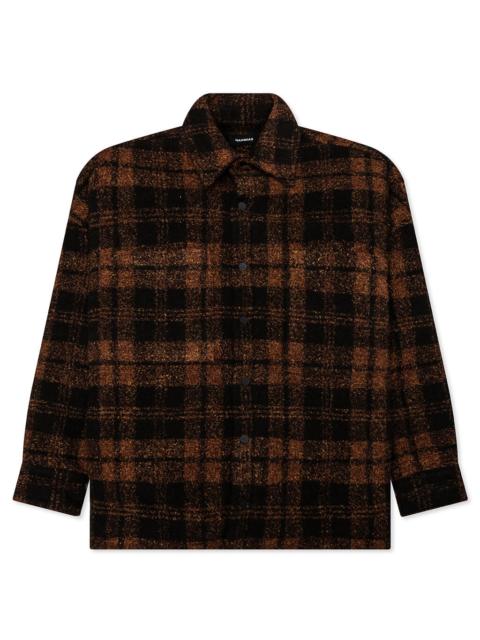 NAHMIAS PLAID PADDED SHIRT - SAFFRON