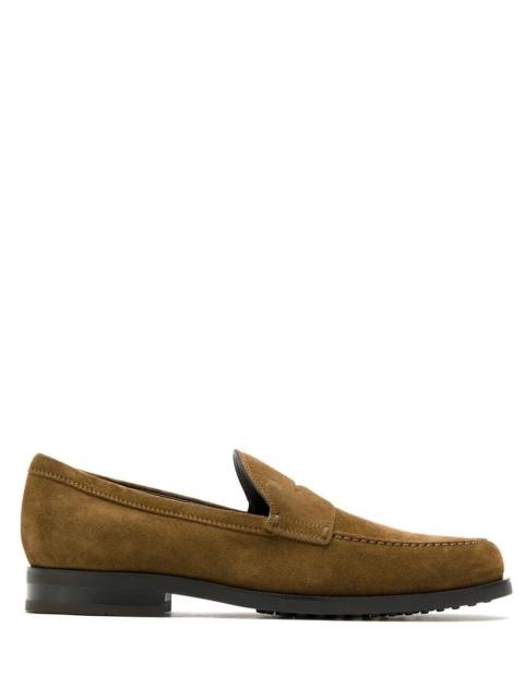 Tod's Tod's Men Suede Penny Loafers With Pebbled Rubber Outsole