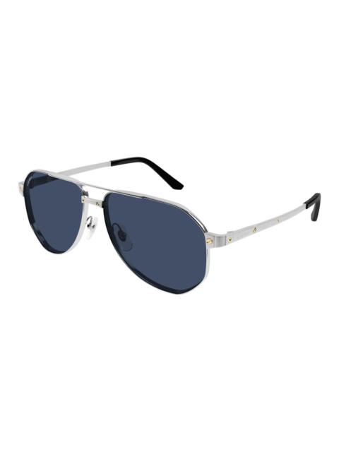 Cartier Cartier Santos de Cartier Polarized Blue Pilot Men's Sunglasses CT0461S 002 60