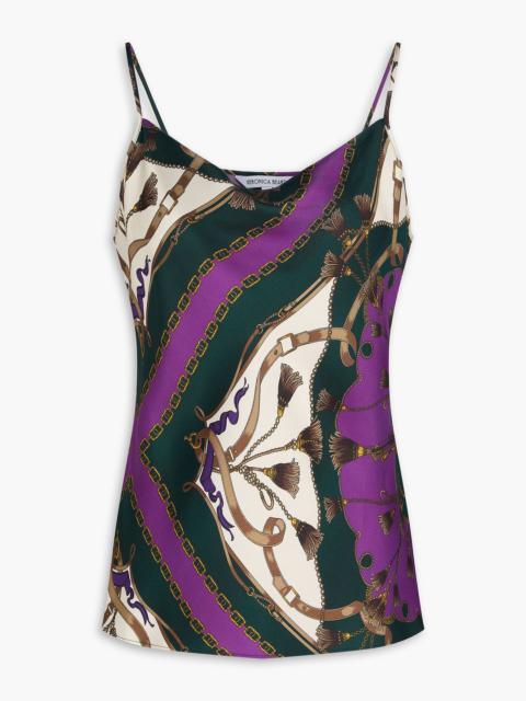 VERONICA BEARD Sola draped printed silk-blend twill camisole