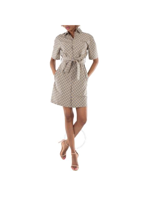 Burberry Burberry Nova Check Belted Waist Cotton Shirt Dress