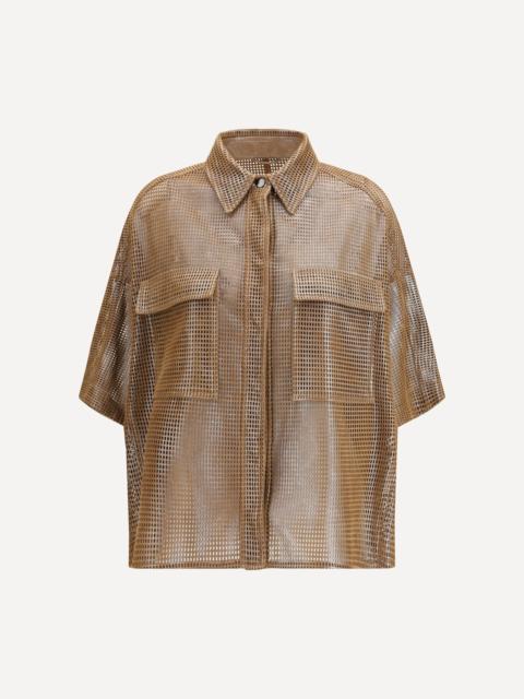 Brunello Cucinelli Sparkling Net leather Shirt