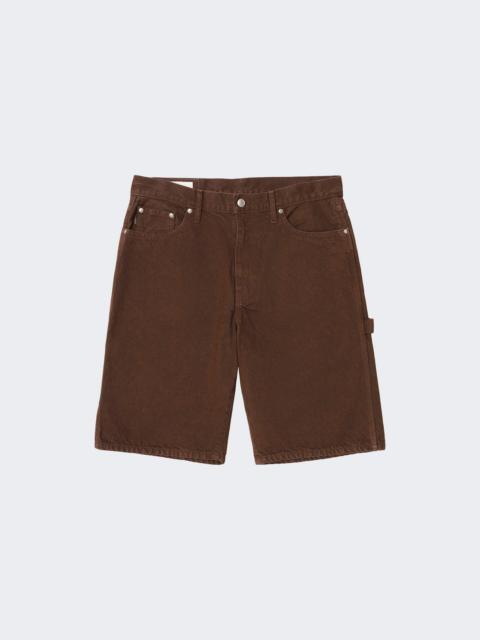 vowels Overdyed Painter Shorts Brown