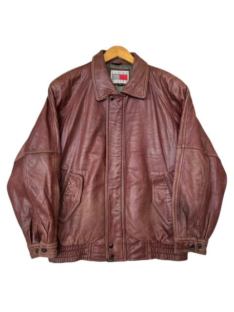 Other Designers Vintage 90s Tiger Flying Bomber Leather Jacket