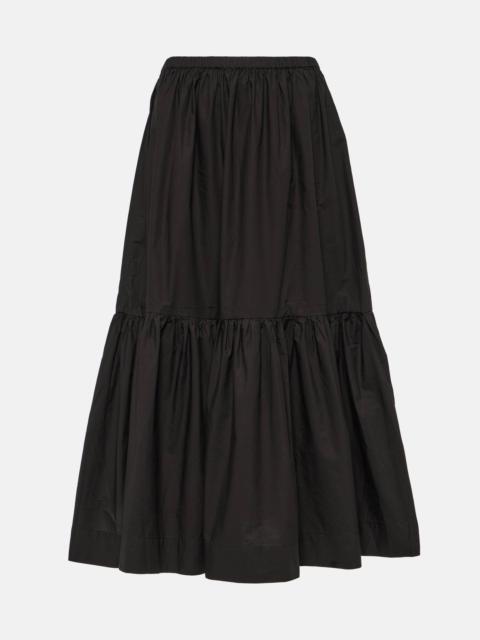 GANNI Cotton poplin midi skirt
