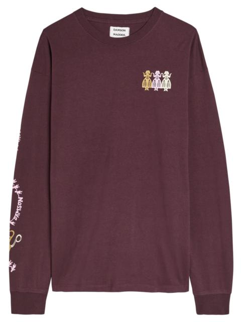 DAMSON MADDER. Damson Madder Paper Cut Gals Printed Cotton T-shirt