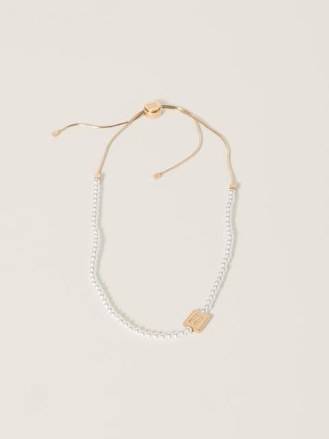 Miu Miu Pearl and metal choker