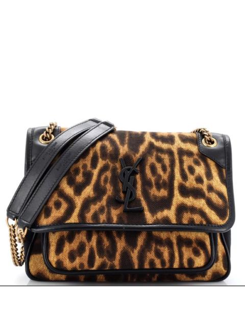 SAINT LAURENT RARE Saint Laurent Medium Niki Chain Flap Bag in Leopard