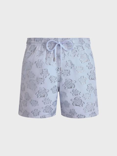 Vilebrequin Men Swim Trunks Ronde des tortues Jacquard