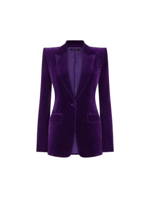 TOM FORD COTTON VELVET SINGLE BREASTED JACKET