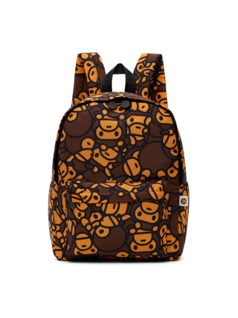 A BATHING APE® Orange & Brown Baby Milo Backpack