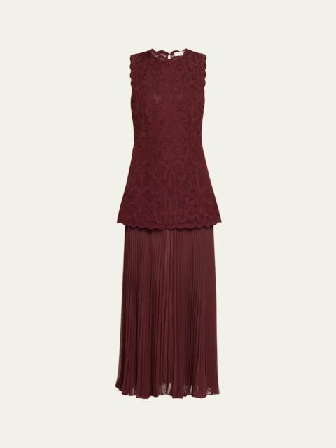 ULLA JOHNSON Auryn Appliqué Sleeveless Midi Dress