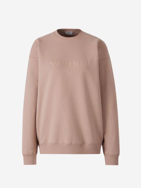 SAINT LAURENT COTTON LOGO SWEATSHIRT