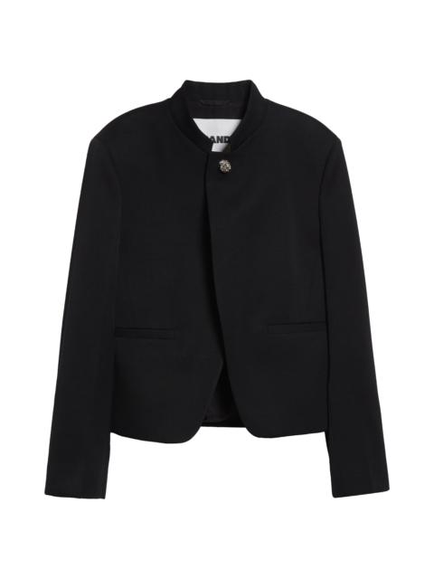 Jil Sander Jil Sander Jewel Detail Wool Crop Jacket in Black at Nordstrom