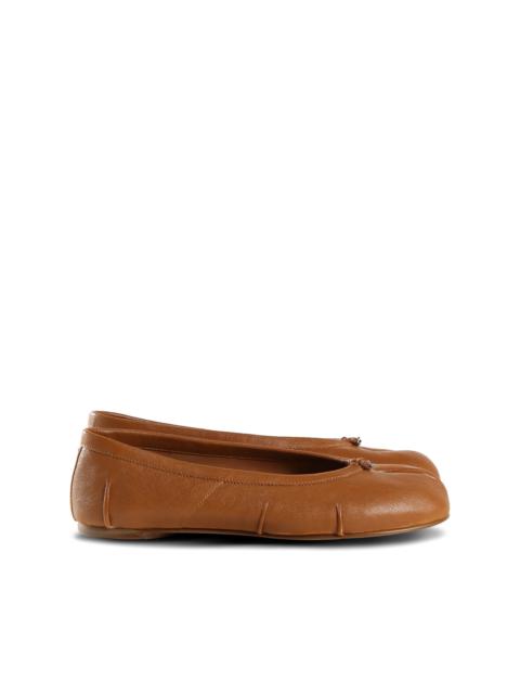 Maison Margiela PLEATED BALLERINA TABI - LIGHT BROWN