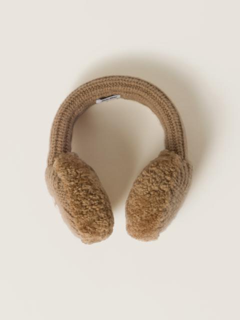 Miu Miu Wool, cashmere and shearling ear muffs