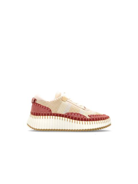 Chloé CHLOE Nama Straw Beige Sneakers New (Women's size:10;)