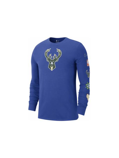 Nike Nike NBA Milwaukee Bucks City Edition Long Sleeve T-shirt Blue