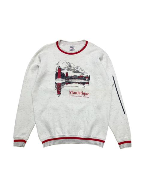 Other Designers Vintage Manistique Michigan Lighthouse Crewneck