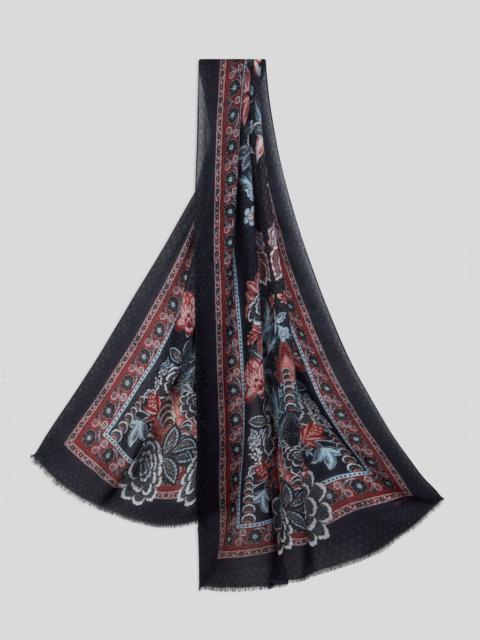 Etro WOOL AND CASHMERE JACQUARD SCARF