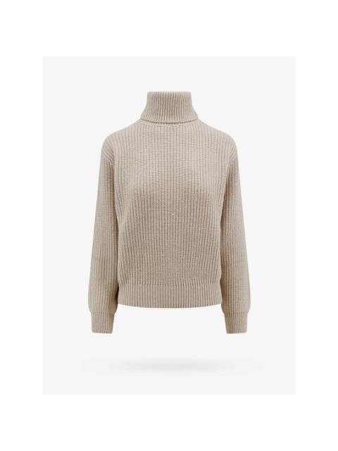 Brunello Cucinelli Brunello Cucinelli Women's Beige Wool Silk Turtleneck Sweater